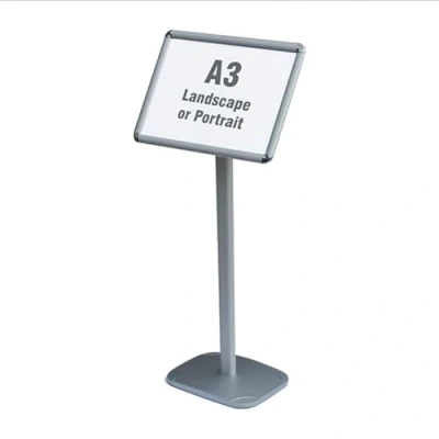 Image of The Shopfitting Shop A3 Floor Standing Decorative Angled Display Stand for Menu Poster Information and Sign Rotational Landscape or Portrait