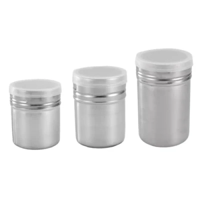 Image of FYOBOT Stainless Steel Powder Sprinkler with Lid, Cocoa Seasoning Bottle, Sprinkler, Jar Barbecue Tools