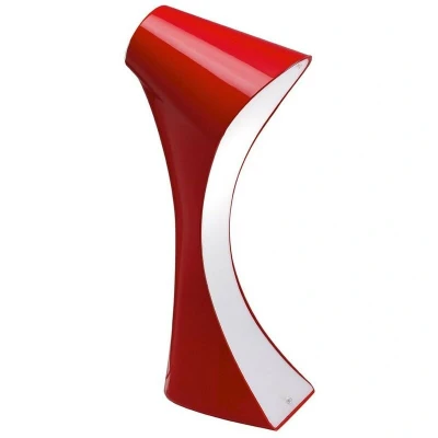 Image of Ora Table Lamp 1 Light E27, Gloss Red, White Acrylic, Polished Chrome