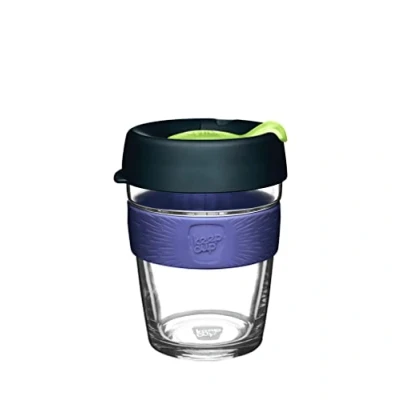 Image of KeepCup Brew, Reusable Coffee Cup Tempered Glass and Splashproof Sipper, M 12oz/340ml Deep