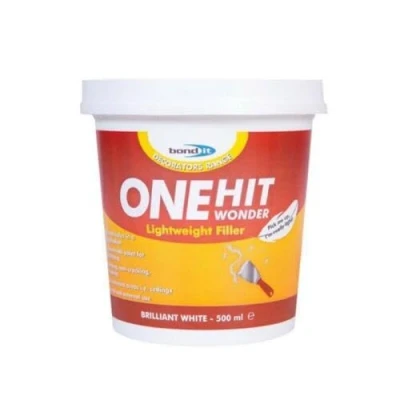 Image of Bond It ONE HIT Wonder Lightweight Decorators Filler Internal External Ready Mixed Plaster Brick Concrete 500ml/1/4L (1L)