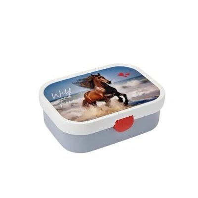 Image of Mepal Lunch Box Campus Bento for Children with Compartment &amp; Fork Clip Closure BPA Free Dishwasher Safe 750 ml Wild Horse