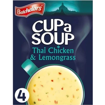 Image of Batchelors Cup a Soup Thai Chicken &amp; Lemongrass Instant Sachets, 88 g Box (Pack of 9 Boxes Each Contains 4 Sachets)