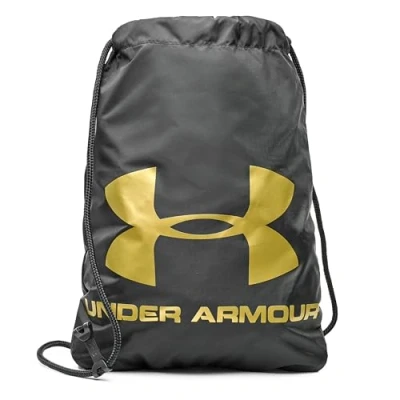 Image of Under Armour UA Ozsee Sackpack Black / Metallic Gold OSFA