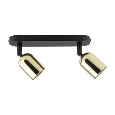 Image of Top Rounded Base Twin Ceiling Spotlight Black, Gold 2xGU10