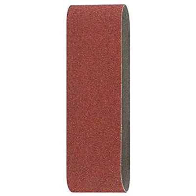 Image of Bosch Accessories 2609256190 Sanding Belts for Belt Sanders 60 x 400 mm Grit Size 100 Pack of 3 Sheets Red