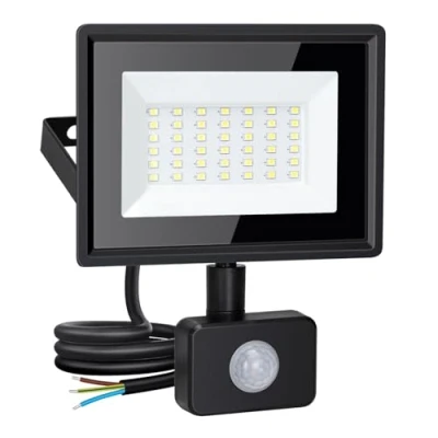 Image of Aigostar 30W Security Lights Outdoor Motion Sensor, 2510 Lumen PIR Light, IP65 Waterproof Sensor Flood Ultra Thin for Forecourt, Backyard, Garages, Black