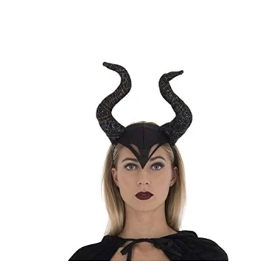 Image of Zac&#039;s Alter Ego Black Evil Witch Headband with Glitter &amp; Ribbon Horns