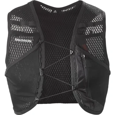 Image of Salomon Active Skin 4 Compatible with Flasks Unisex Running Vest Hiking Trail, 4L, Precision Fit, Easy Access and Optimized Storage, Black, M