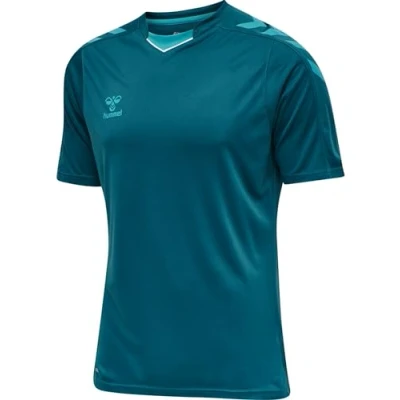 Image of hummel Hmlcore Xk Poly Jersey S/S Men&#039;s T Shirt, Coral Blue, S