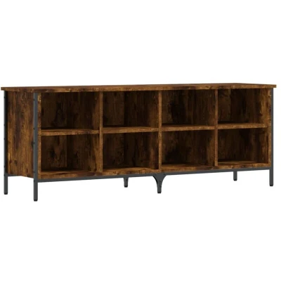 Image of vidaXL Shoe Cabinet Smoked Oak 131x35x50 cm Engineered Wood