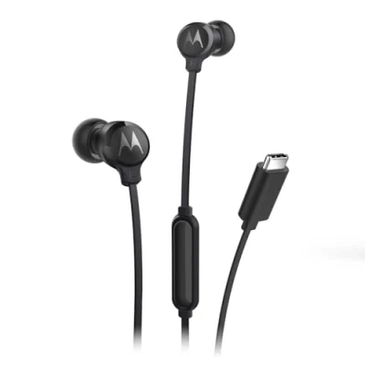 Image of Motorola Sound Earbuds 3C S In Ear Headphones with Microphone, Comfortable Fit, Hands Free Calling, High Definition Sound, Secure Fit Design, USB C Connector, Black