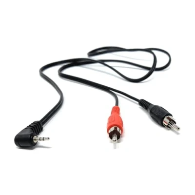 Image of DRUT 1m 2.5mm Stereo Right Angled Jack Plug to 2 x RCA Phono Plugs Audio Cable Lead 3.3ft