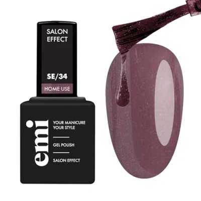 Image of EMI Salon Effect Velvet Brown HEMA free gel polish long lasting color home use UV/LED/CCFL lamp 9 ml