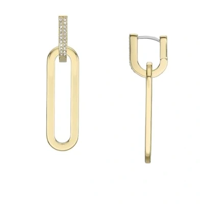 Image of Fossil Women&#039;s Heritage DLink Glitz GoldTone Stainless Steel Drop Earrings, JF04587710