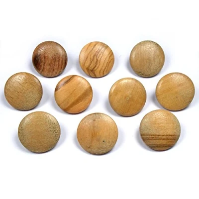 Image of Wooden Round Circle Shank Buttons Pack of 10 (18mm)