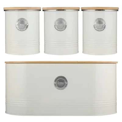 Image of Typhoon Living 4 Piece Storage Set Tea, Coffee, Sugar &amp; Bread Cream