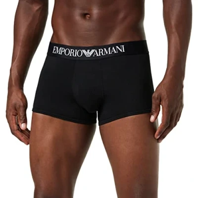 Image of Emporio Armani Mens Basic Stretch Cotton Boxer Briefs, Black schwarz (Nero 00020), M UK