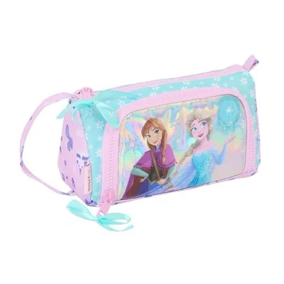 Image of Safta Frozen Cool Days Pencil Case with Empty Pop Up Pocket, Children&#039;s Case, Ideal for School Children, Comfortable and Versatile, 20 x 8.5 11 cm, Purple/Sky Blue, Violet/Sky