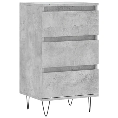 Image of vidaXL Concrete Grey Sideboard Stylish Engineered Wood Storage Cabinet with Iron Legs for Living Room or Bedroom