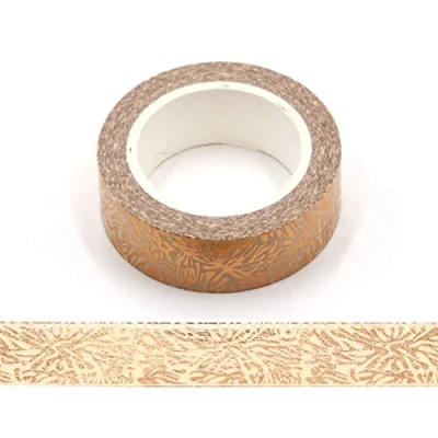 Image of Syntego Snow Flower Gold Foil Washi Tape Decorative Masking 15mm x 10 Meters