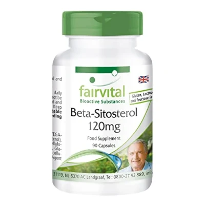 Image of Fairvital Beta sitosterol 120mg Bulk Pack for 3 Months Vegan HIGH Dosage 90 Capsules from Pine Oil