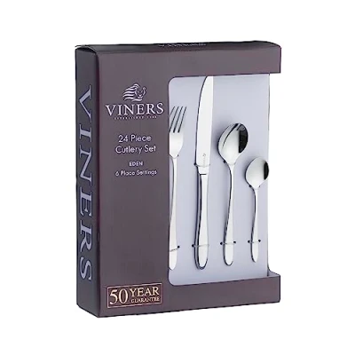 Image of Viners Eden 18/10 Stainless Steel Cutlery 24 Piece Gift Box Set