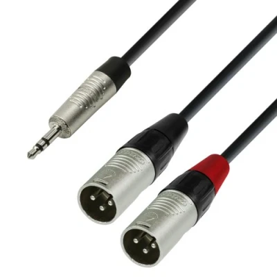 Image of Adam Hall 4 Star Series 1.8m Rean 3.5mm Jack Stereo to 2x XLR Male Audio Kabel