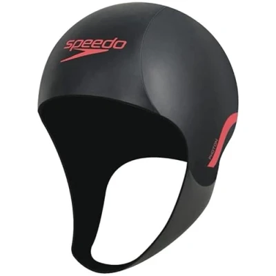 Image of Speedo Fastskin Photon Cap Soa19111 bksr Au unisex Adult Swim Cap, adult, 8 11430B441, Black/Siren Red, S/M