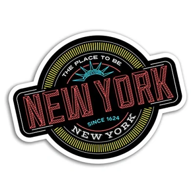 Image of 2 x 10cm New York Vinyl Stickers America USA NYC Sticker Laptop Luggage #18109 (10cm Wide)