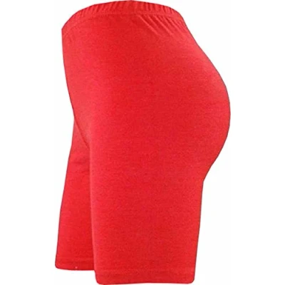 Image of ND Sports Ladies Cycling Cotton Lycra Stretchy Short, Medium, Red