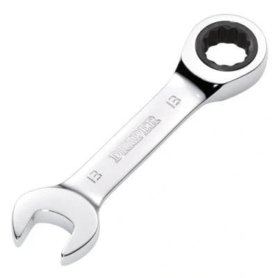 Image of Draper HI TORQ Metric Stubby Ratchet Combination Spanner, 13mm