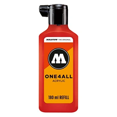 Image of MOLOTOW ONE4ALL Acrylic Paint Refill Marker, Traffic Red, 180ml Bottle, 1 Each (692.013)