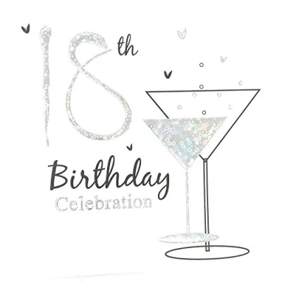 Image of Invitation Happy Birthday 18th Foil 6 Pack with Envelopes