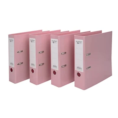 Image of Eastlight A4 Pastel Premium Lever Arch File Pink, Pack of 4