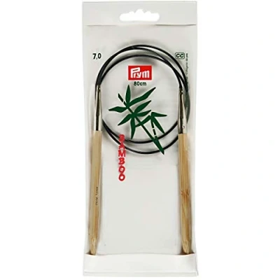 Image of Prym 80 cm x 7 mm Circular Knitting Pins, Bamboo