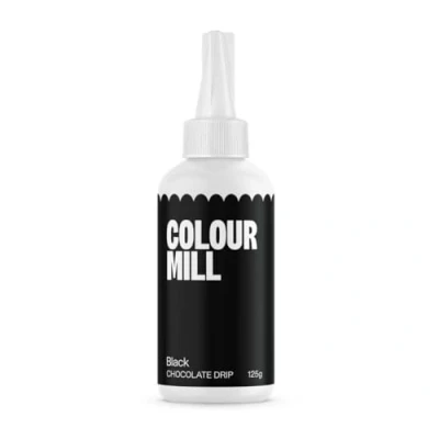 Image of Colour Mill Choco Drip Black, Cake Glaze, Easy Melt Chocolate for Cakes, Cookies, Macarons, Ice Cream, Pops, Strawberries, and Decorations 125g