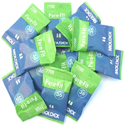 Image of 10 pairs Moldex Pura Fit 7700 ear plugs, SNR= 36db, hearing protection