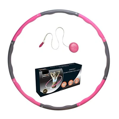 Image of EVER RICH ® FitnessWave Weighted Fitness Exercise Hula Hoop (Pink Grey)