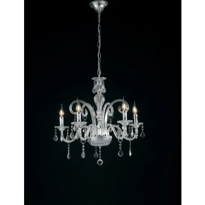 Image of 5 Light Chandeliers Chrome, Crystal 66x65cm