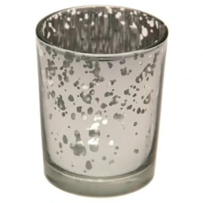 Image of Mercury Holder Glass Antique Tea Silver Light Candle Votive Wedding Decoration