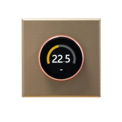Image of Adept Technology Smart Dial WiFi Thermostat Underfloor Heating Temperature Manual and Smartphone Control System, Touch Screen Programmable Thermostat, Save Energy Costs, Gold