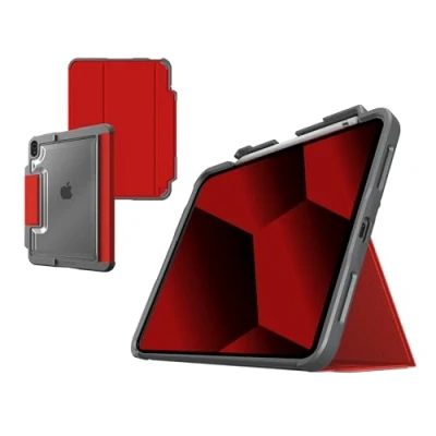 Image of STM Dux Plus Case Compatible with Apple iPad 10.9&quot; 10th Generation (2022) Red (Military Standard, Pencil Compartment, Stand, Wake/Sleep Support)