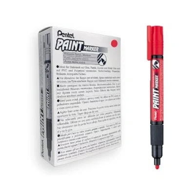 Image of Pentel Bullet Point Paint Marker, Red Ink, 1 Pack of 12 Markers