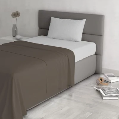 Image of Trend Chic 100% Cotton Bed Set, Made in Italy, Single, Brown