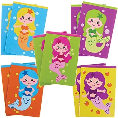 Image of Baker Ross FX790 Magical Mermaid Memo Pads Pack of 10, Party Bag Fillers for Kids