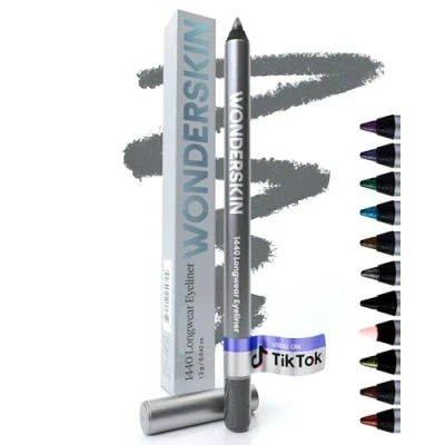 Image of Wonderskin 1440 Longwear Blue Glitter Eyeliner Pencil Waterproof, Sharpenable and Smudge Proof Eye Liner Pencils (Oyster Blue)