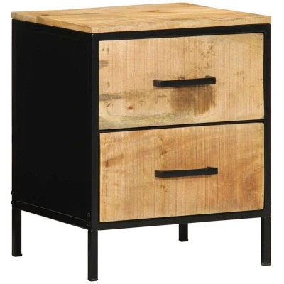 Image of vidaXL Bedside Cabinet 40x35x50 cm Solid Wood Rough Mango