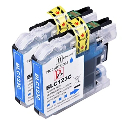 Image of 2 Cyan PerfectPrint Compatible Ink Cartridge Replace LC 123 For Brother DCP J132W J152W J552DW J752DW J4110DW MFC J650DW J870DW J4410DW J4510DW J4610DW J4710DW J470DW