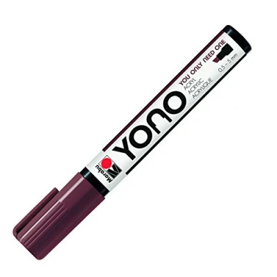 Image of Marabu Yono Marker Pen, Chisel Tip, (0.5 5mm), Brown, (285), Single Works On Any Surface, Metal, Glass, Wood, Fabric, Stone, Plastic, Cardboard
